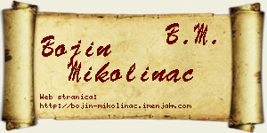 Bojin Mikolinac vizit kartica